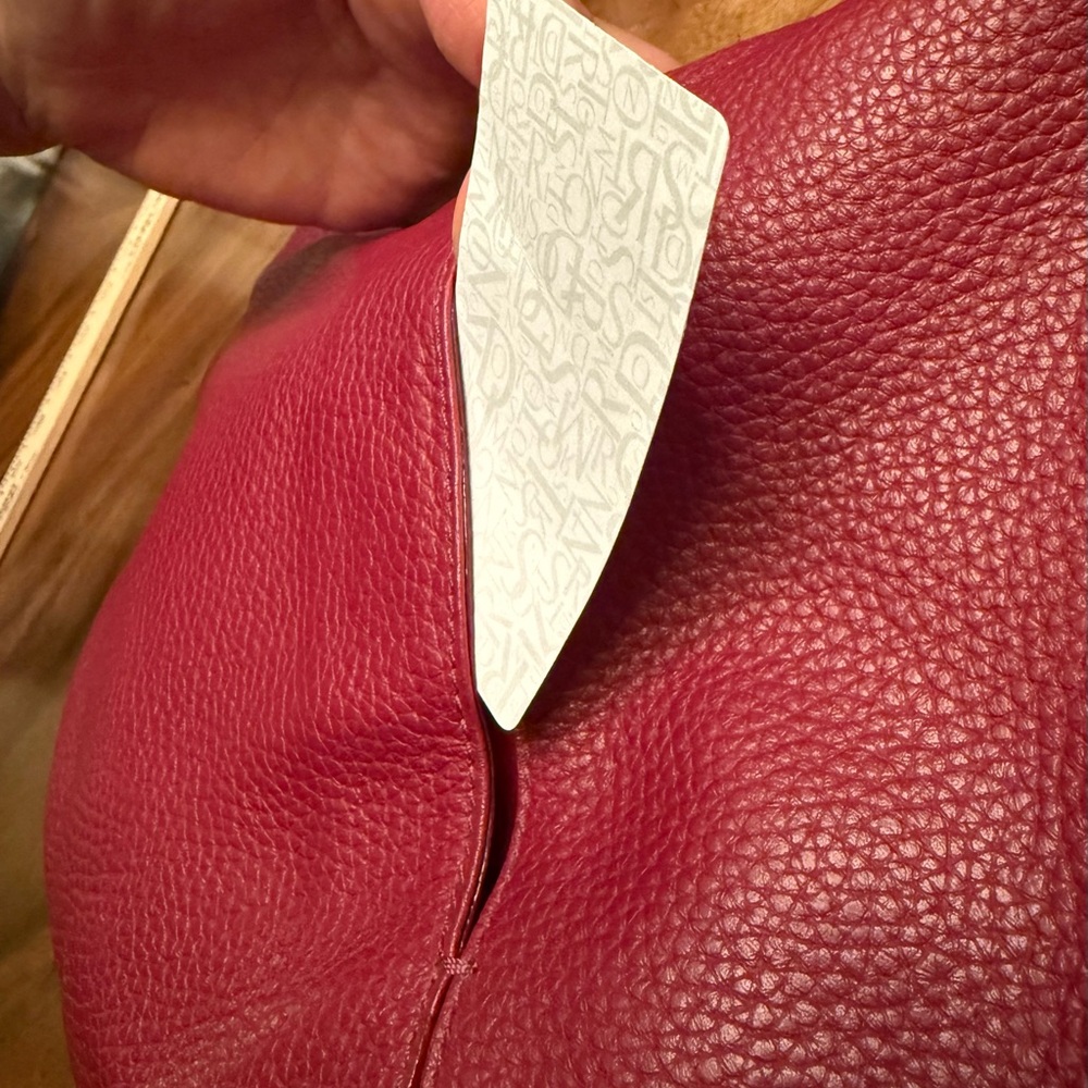 Brighton Ivanka Hobo Red Pebbled Leather Women's Purse With Paisley Accents - Picture 4 of 13